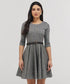 Scoop Neck Gingham Skater Grey Dress
